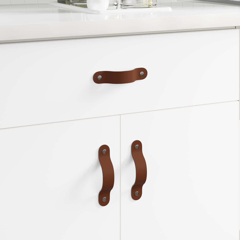 Afbeelding laden in galerijviewer, Vidaxl kast handvatten 2 pcs bruin 140 x 25 x 2,3 mm pu