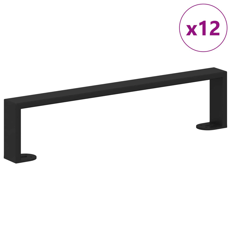 Afbeelding laden in galerijviewer, Vidaxl meubelpoten 12 pcs zwart 436 x 40,5 x 100 mm ijzer