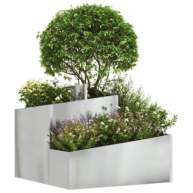 Afbeelding laden in galerijviewer, Vidaxl tuin bloempot zilver 60 x 60 x 50 cm gegalvaniseerd staal