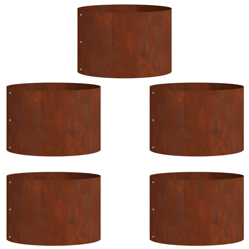 Afbeelding laden in galerijviewer, Vidaxl plantenring 5 pcs bruin 30 x 30 x 20 cm cortenstaal