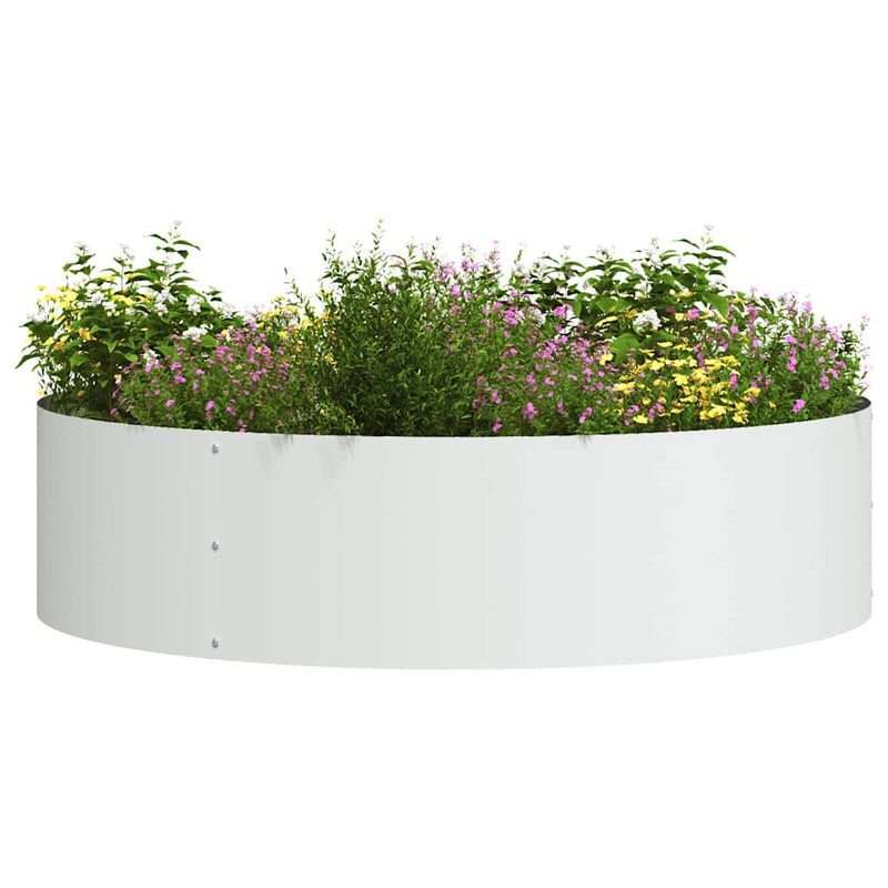 Afbeelding laden in galerijviewer, Vidaxl plantenring wit 80 x 80 x 20 cm koudgewalst staal