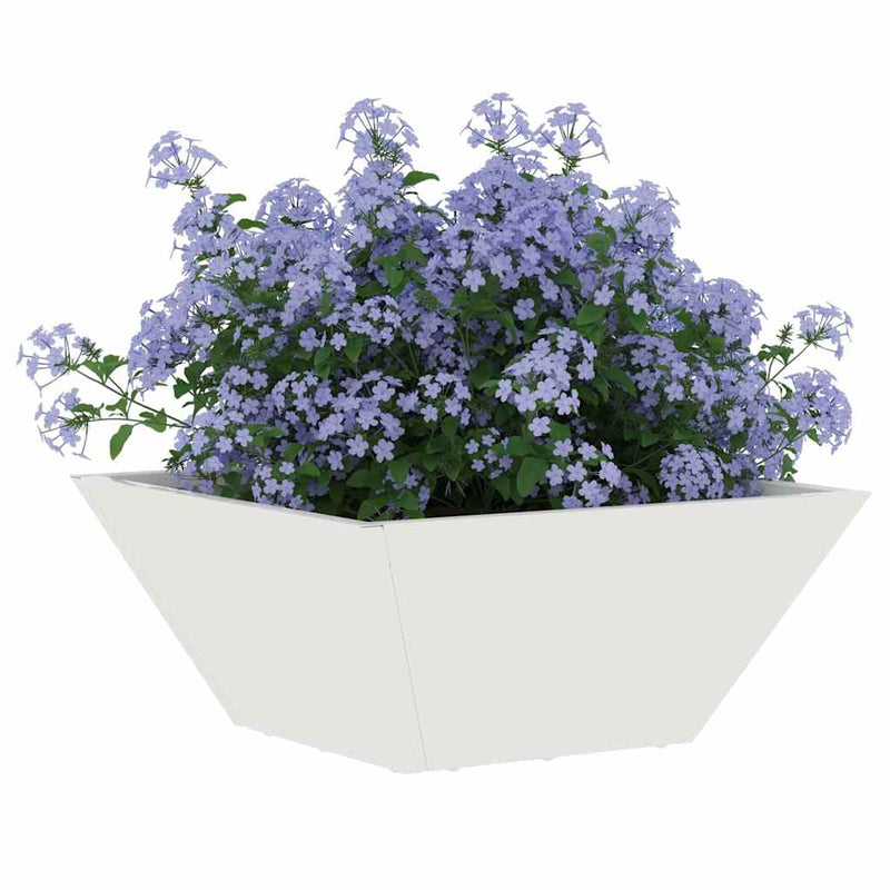 Afbeelding laden in galerijviewer, Vidaxl tuin bloempot 5 pcs wit 35 x 35 x 15 cm koudgewalst staal