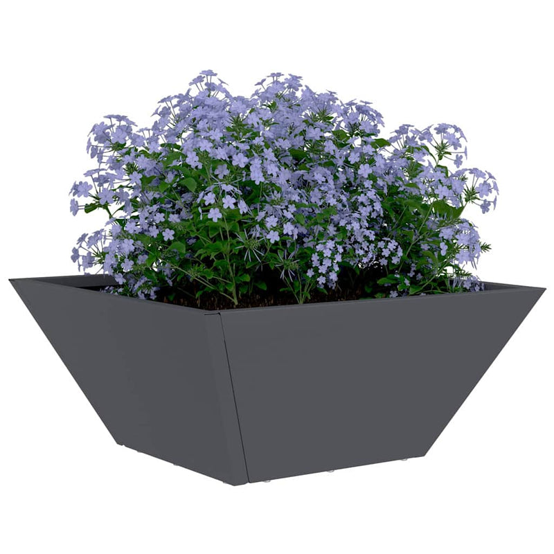 Afbeelding laden in galerijviewer, Vidaxl tuin bloempot antraciet 35 x 35 x 15 cm koudgewalst staal