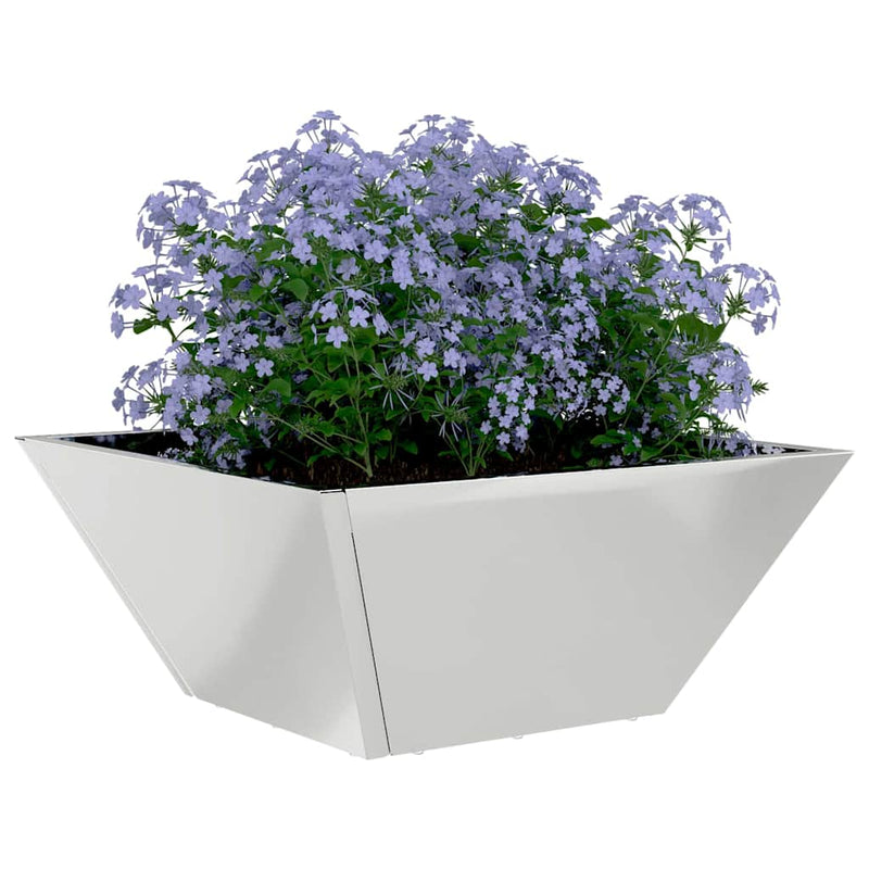 Afbeelding laden in galerijviewer, Vidaxl tuin bloempot zilver 35 x 35 x 15 cm gegalvaniseerd staal