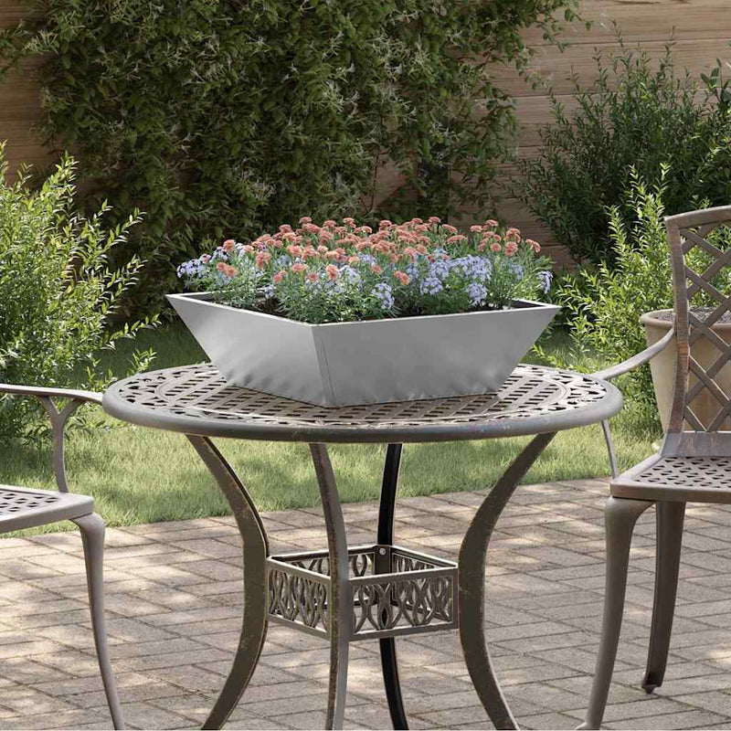 Afbeelding laden in galerijviewer, Vidaxl tuin bloempot zilver 50 x 50 x 15 cm gegalvaniseerd staal