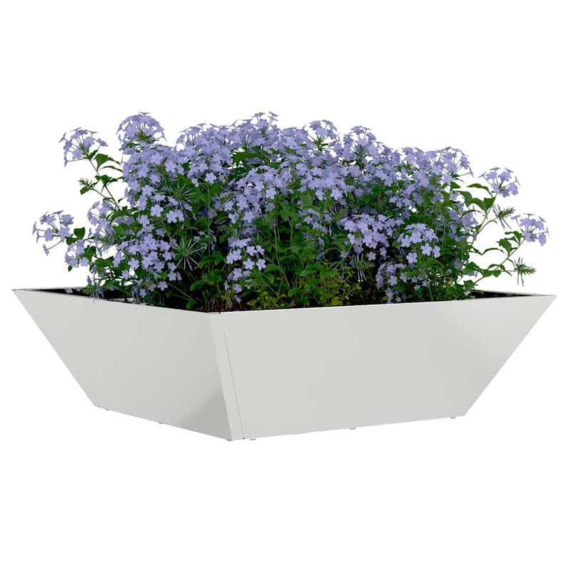 Afbeelding laden in galerijviewer, Vidaxl tuin bloempot zilver 50 x 50 x 15 cm gegalvaniseerd staal