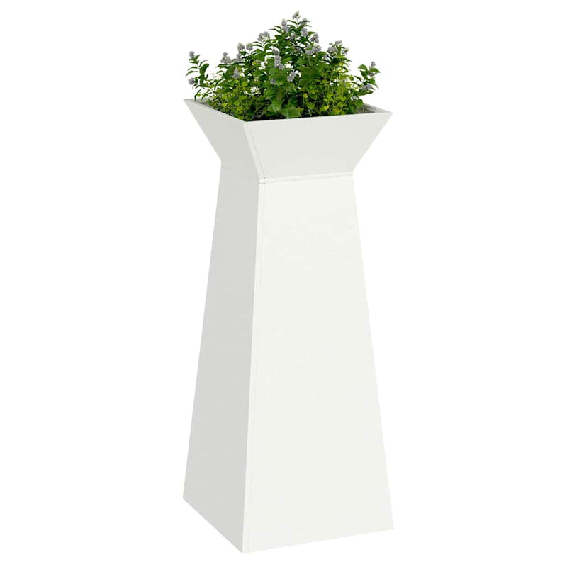 Afbeelding laden in galerijviewer, Vidaxl pilaar plantenbak wit 40 x 40 x 100 cm