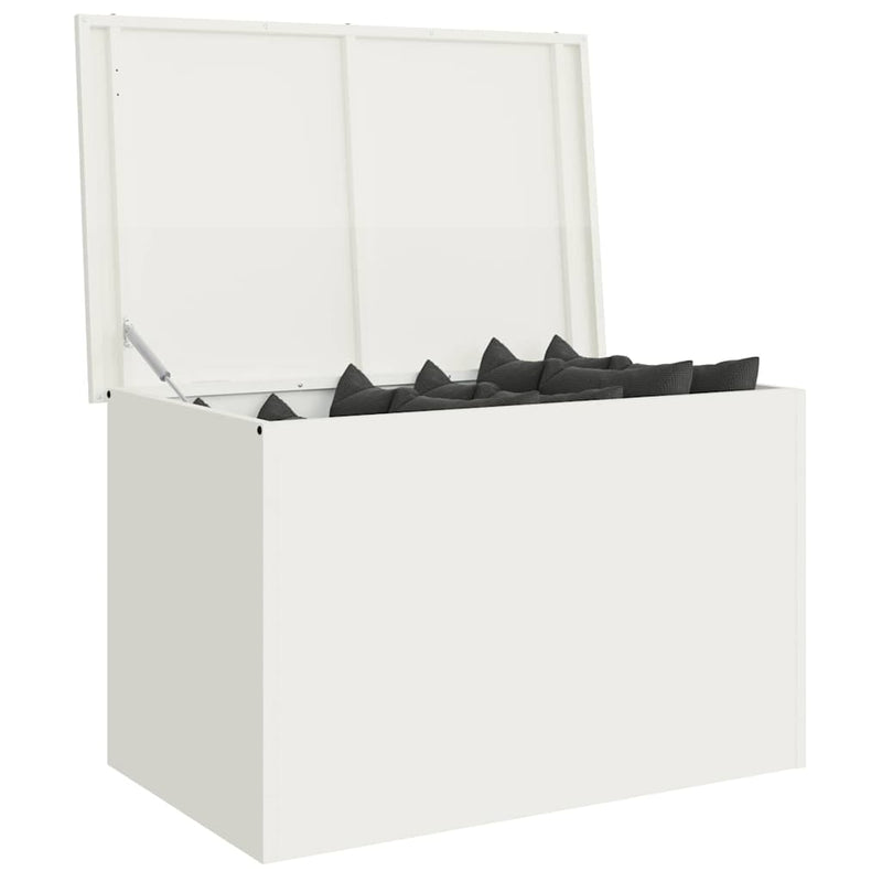 Afbeelding laden in galerijviewer, Vidaxl buitenopslagdoos wit 80 x 50,5 x 50 cm staal