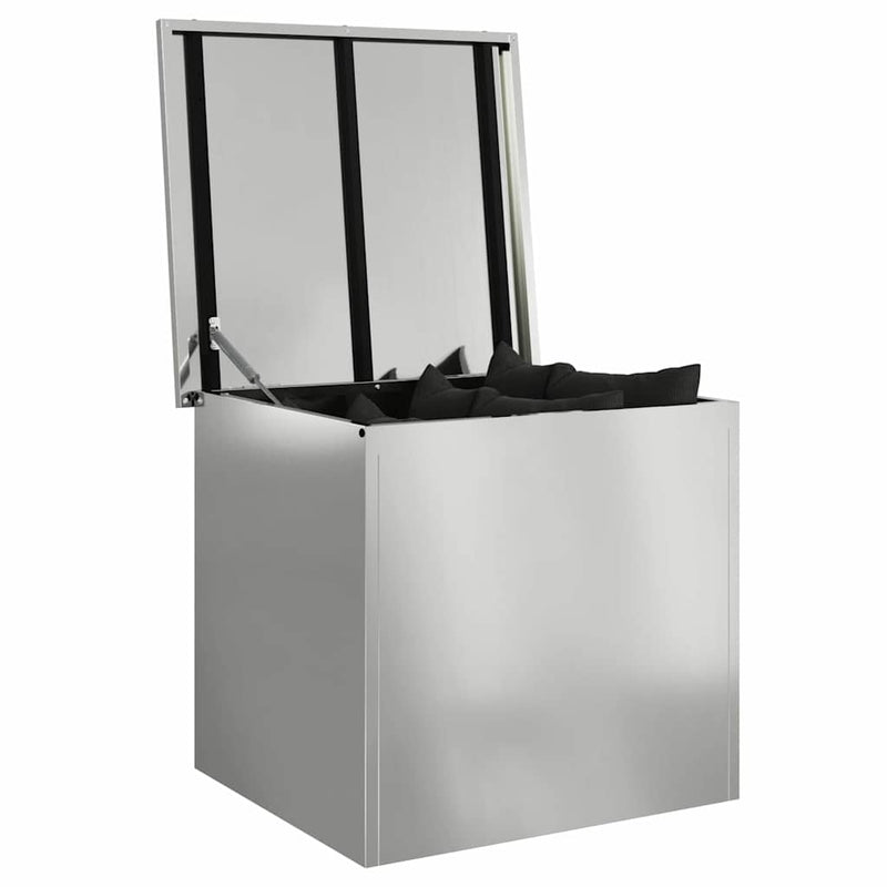 Afbeelding laden in galerijviewer, Vidaxl buitenopslagdoos zilver 55 x 50,5 x 50 cm staal