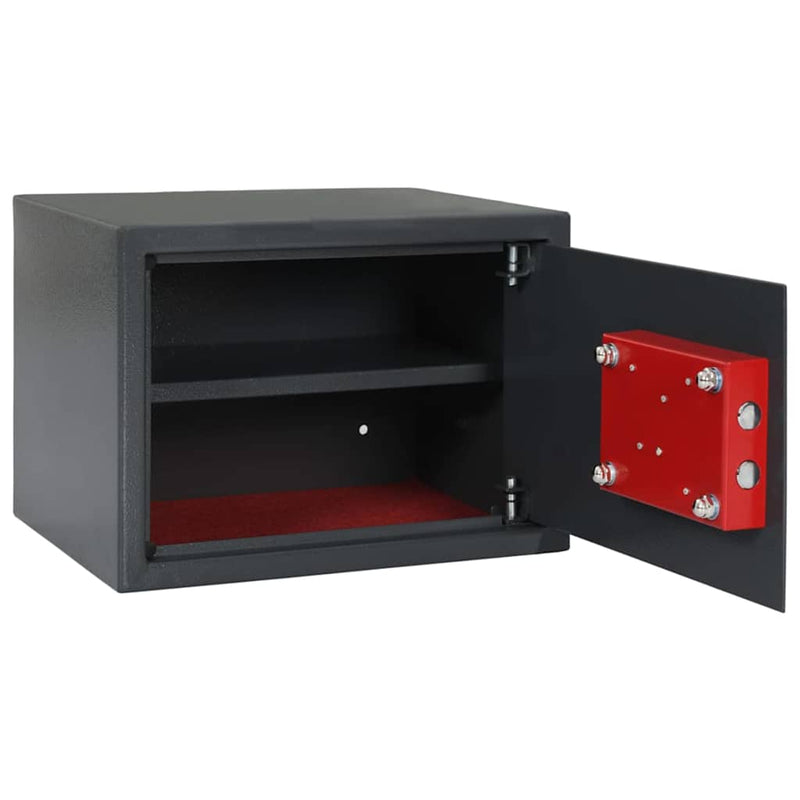Afbeelding laden in galerijviewer, Vidaxl kluisdoos met slot donkergrijs 35 x 25 x 25 cm staal