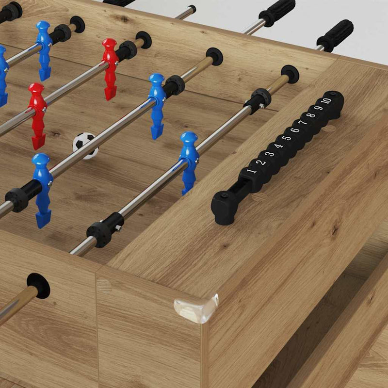 Afbeelding laden in galerijviewer, Vidaxl voetbaltafel artisan eiken 125 x 60,5 x 80 cm bewerkt hout