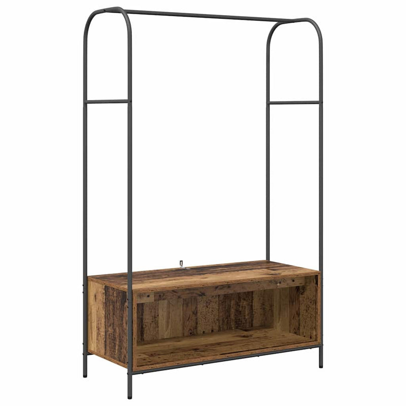Afbeelding laden in galerijviewer, Vidaxl kledingrek bruin eiken 100 x 44 x 160 cm bewerkt hout