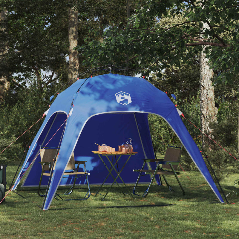 Afbeelding laden in galerijviewer, Vidaxl instant tent 4-person quick-release azure blauw 185t polyester