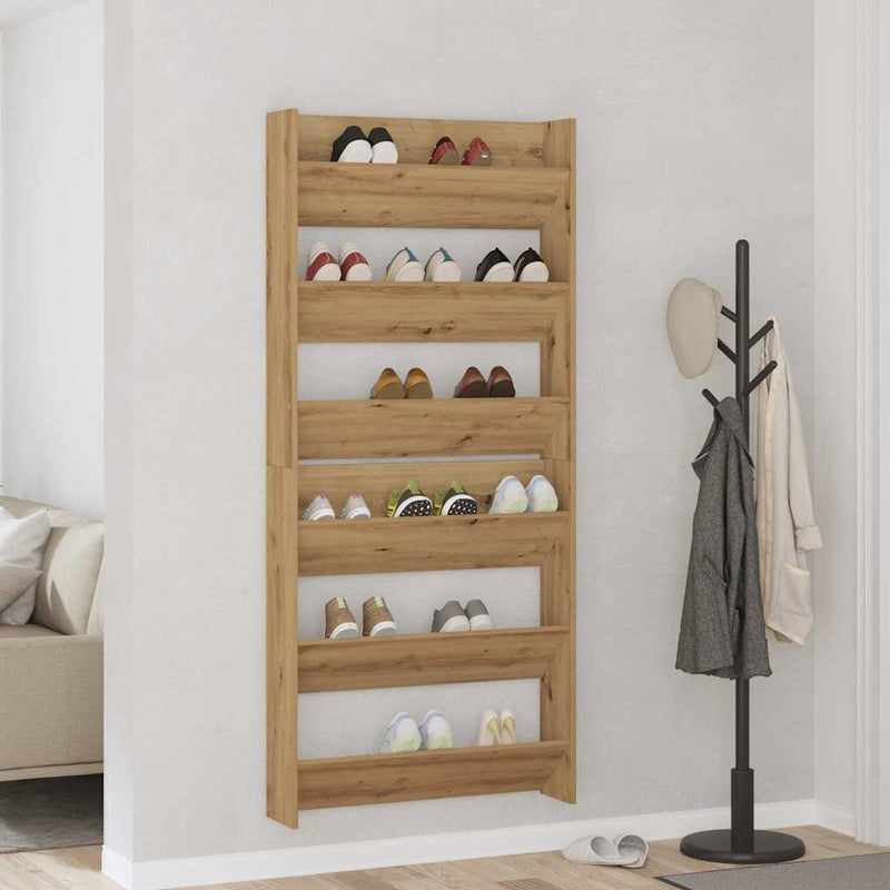 Afbeelding laden in galerijviewer, Vidaxl schoenenkast 2 pcs artisan eiken 85 x 18 x 90 cm bewerkt hout