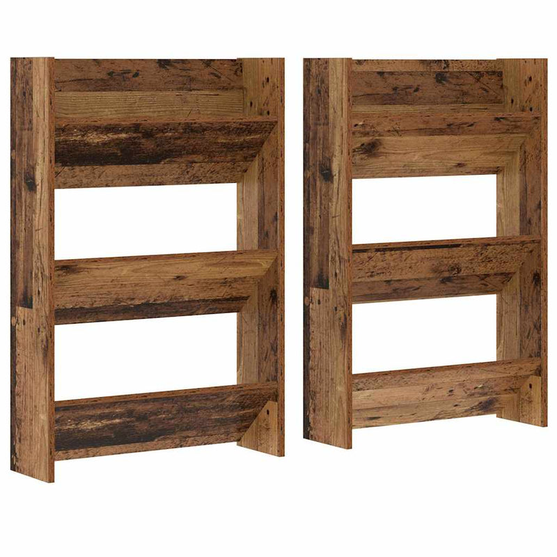 Afbeelding laden in galerijviewer, Vidaxl schoenenkast 2 pcs oudhout 60 x 18 x 90 cm bewerkt hout