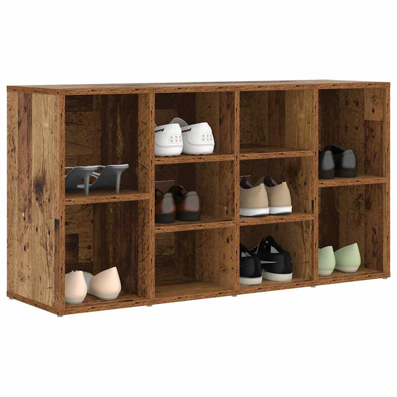 Afbeelding laden in galerijviewer, Vidaxl schoenenbank met plank oudhout 103 x 30 x 54,5 cm bewerkt hout