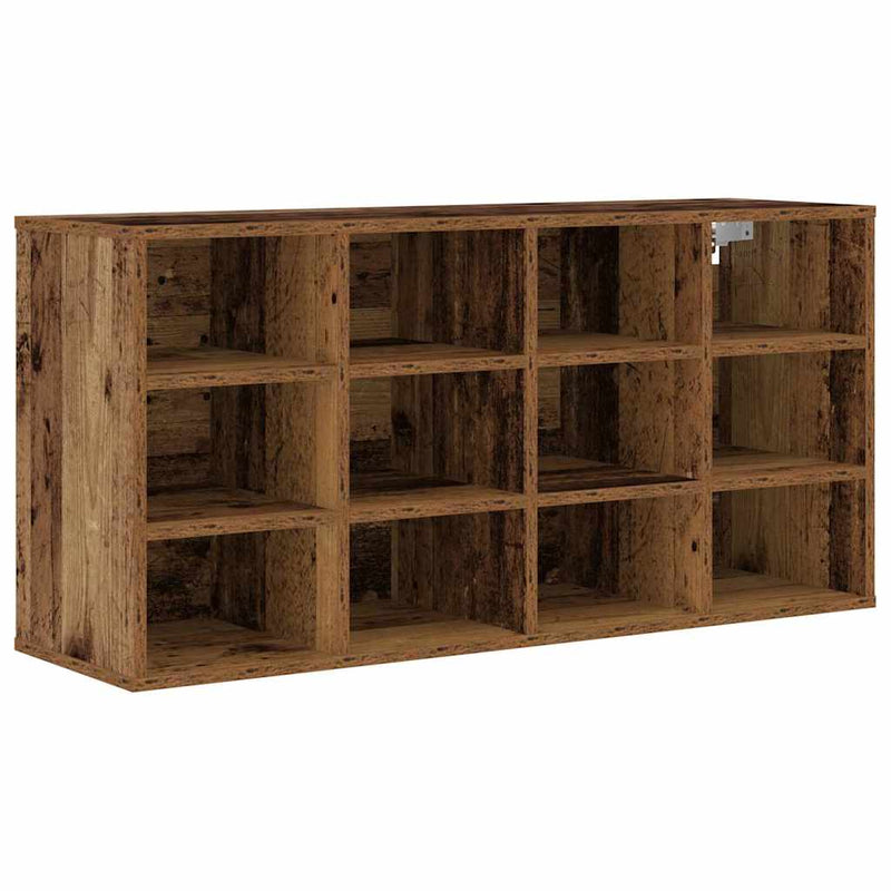 Afbeelding laden in galerijviewer, Vidaxl schoenenkast met plank oudhout 103 x 30 x 51 cm bewerkt hout