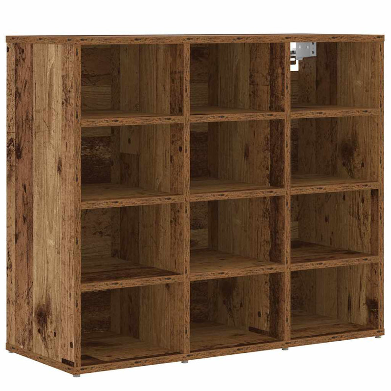Afbeelding laden in galerijviewer, Vidaxl schoenenkast met plank oudhout 77,5 x 30 x 67 cm bewerkt hout