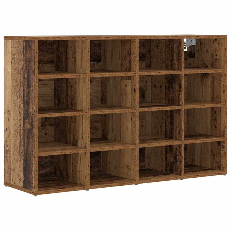 Afbeelding laden in galerijviewer, Vidaxl schoenenkast met plank oudhout 103 x 30 x 67 cm bewerkt hout