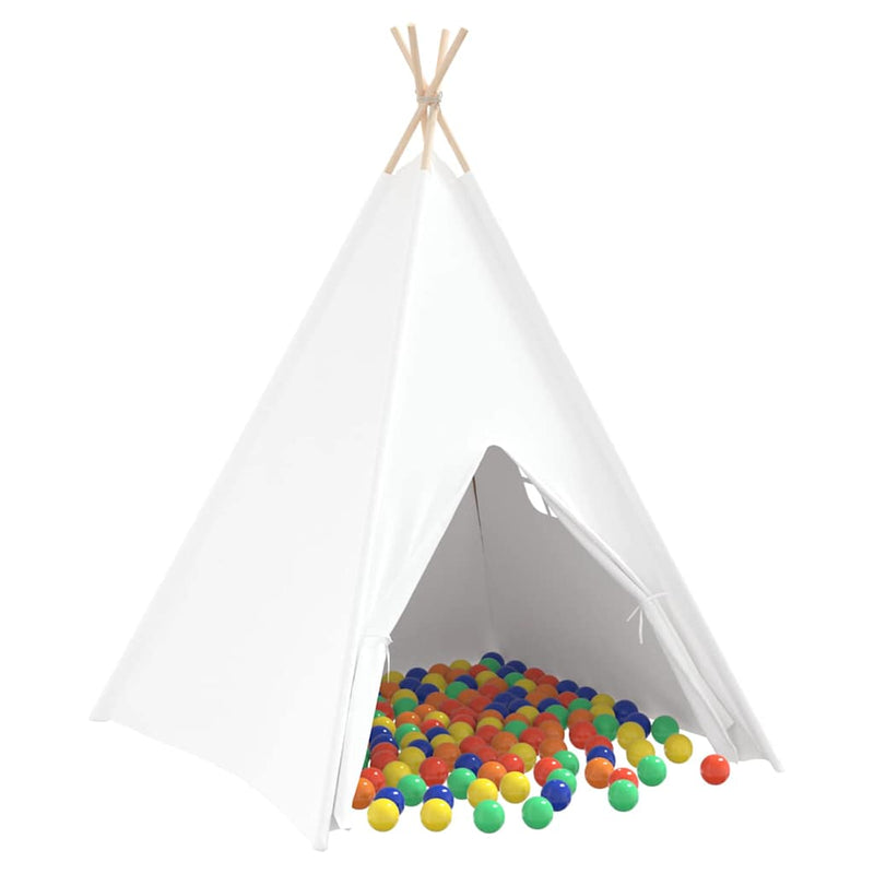 Afbeelding laden in galerijviewer, Vidaxl teepee tent wit 120 x 120 x 150 cm stof en plastic