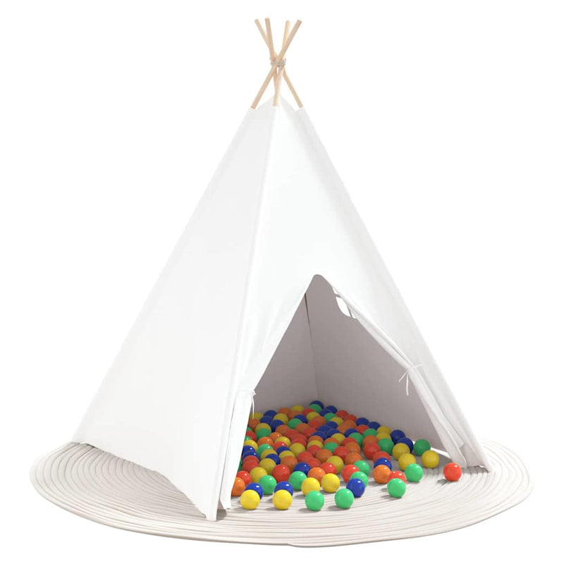 Afbeelding laden in galerijviewer, Vidaxl teepee tent wit 120 x 120 x 150 cm stof en plastic