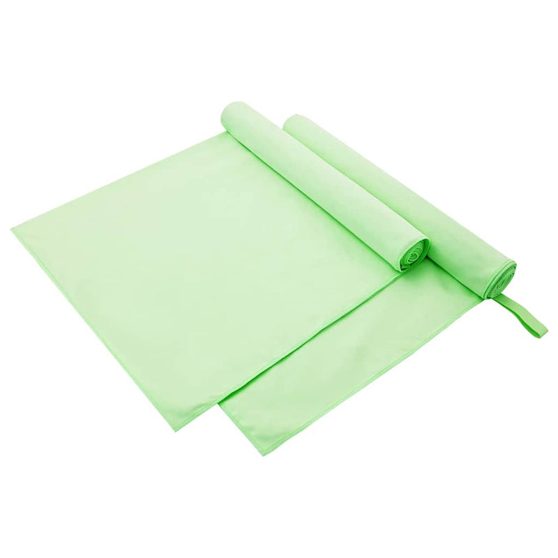 Afbeelding laden in galerijviewer, Vidaxl sporthanddoeken 2 st groen 180 x 90 cm polyester en polyamide