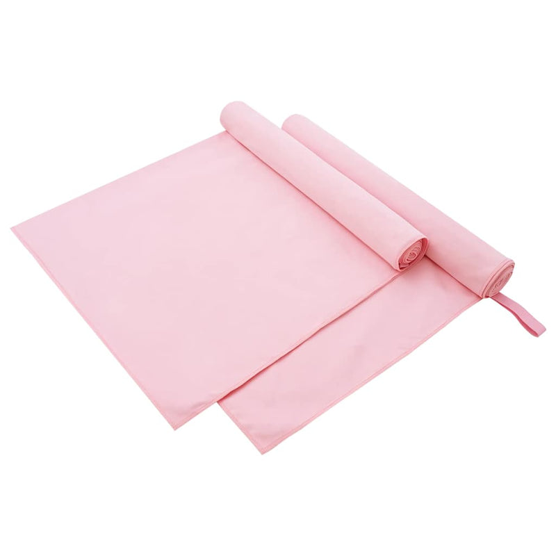 Afbeelding laden in galerijviewer, Vidaxl sporthanddoeken 2 pcs roze 180 x 90 cm polyester en polyamide