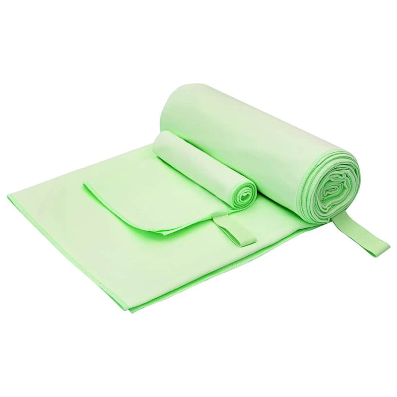 Afbeelding laden in galerijviewer, Vidaxl set van sporthanddoeken 2 pcs groen stof