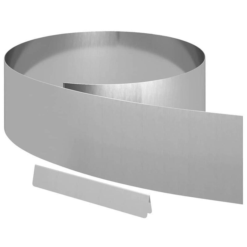 Afbeelding laden in galerijviewer, Vidaxl tuinrand 4 pcs zilver 450 x 0.05 x 15 cm gegalvaniseerd staal