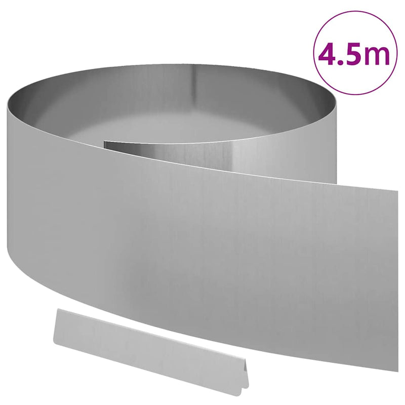 Afbeelding laden in galerijviewer, Vidaxl tuinrand zilver 450 x 0.05 x 15 cm gegalvaniseerd staal