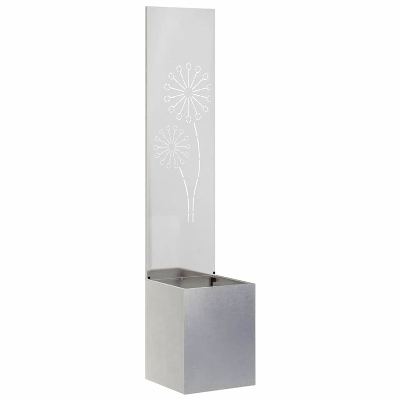 Afbeelding laden in galerijviewer, Vidaxl tuin privacy screen fretwerk zilver 32 x 140 cm roestvrij staal