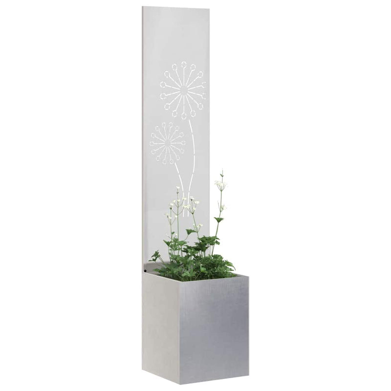Afbeelding laden in galerijviewer, Vidaxl tuin privacy screen fretwerk zilver 32 x 140 cm roestvrij staal