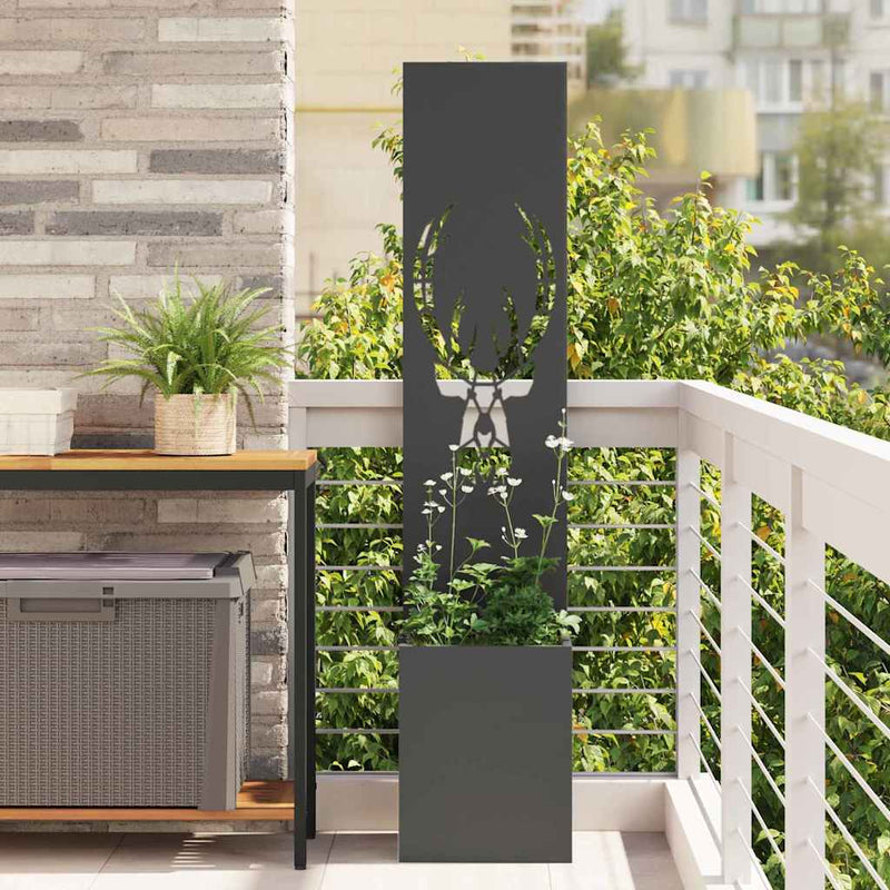 Afbeelding laden in galerijviewer, Vidaxl tuin privacy screen zwart 32 x 32 x 150 cm koudgewalst staal