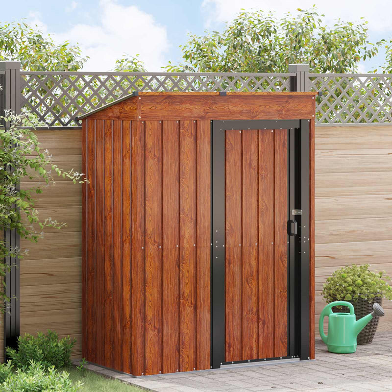 Afbeelding laden in galerijviewer, Vidaxl tuinhuisjes bruin 137 x 81 x 180 cm metaal
