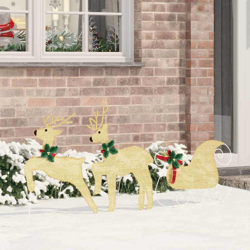 Afbeelding laden in galerijviewer, Vidaxl led rendieren 3 pcs warmwit stof