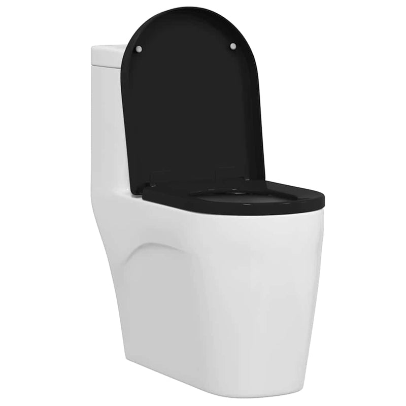Afbeelding laden in galerijviewer, Vidaxl toiletzitting zwart 48 x 36,5 x 4,5 cm polypropyleen