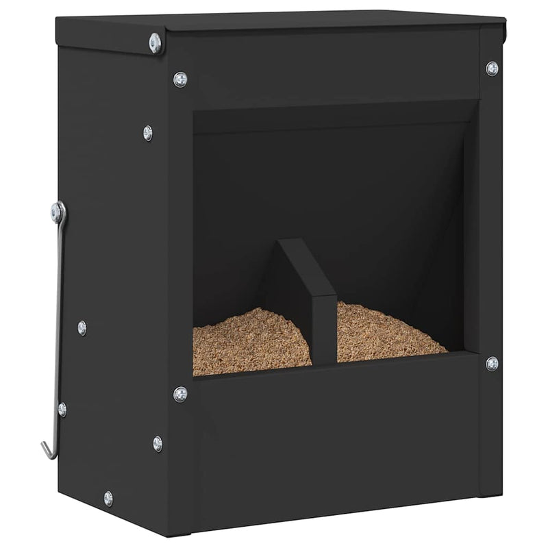 Afbeelding laden in galerijviewer, Vidaxl konijnenvoer zwart 20 x 12,5 x 25 cm koudgewalst staal
