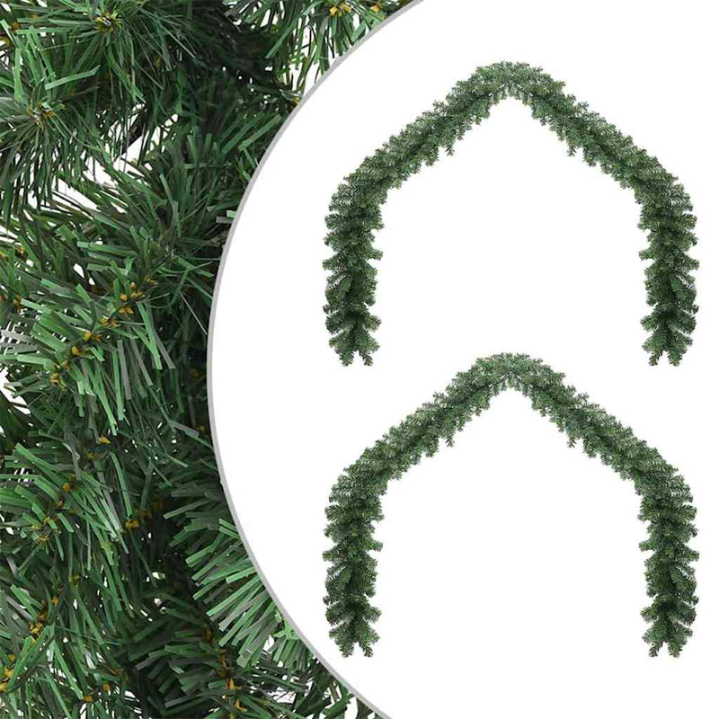 Afbeelding laden in galerijviewer, Vidaxl kerstkrans 2 pcs groen 20 m pvc