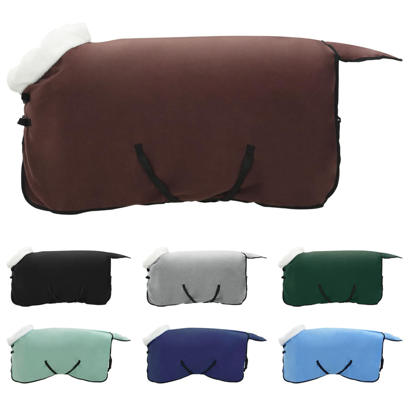 Afbeelding laden in galerijviewer, Vidaxl paardendeken volledig donkerbruin 105 cm polar fleece