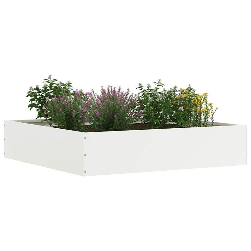 Afbeelding laden in galerijviewer, Vidaxl tuinrand 6 pcs wit 60 x 60 x 13 cm staal