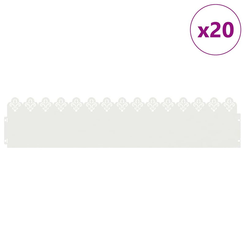 Afbeelding laden in galerijviewer, Vidaxl gazonranden 20 pcs wit 103 x 0,05 x 22 cm staal