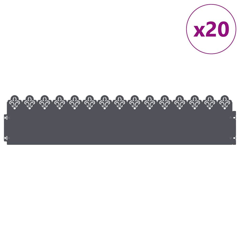 Afbeelding laden in galerijviewer, Vidaxl gazonranden 20 pcs antraciet 103 x 0,05 x 22 cm staal