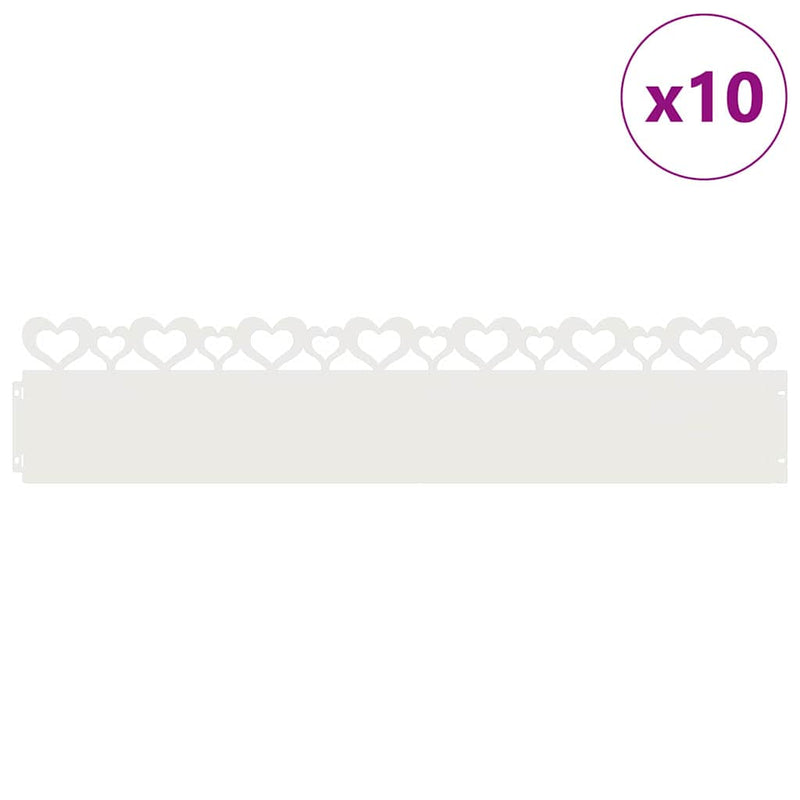 Afbeelding laden in galerijviewer, Vidaxl gazonranden 10 pcs wit 103 x 0,05 x 22 cm staal