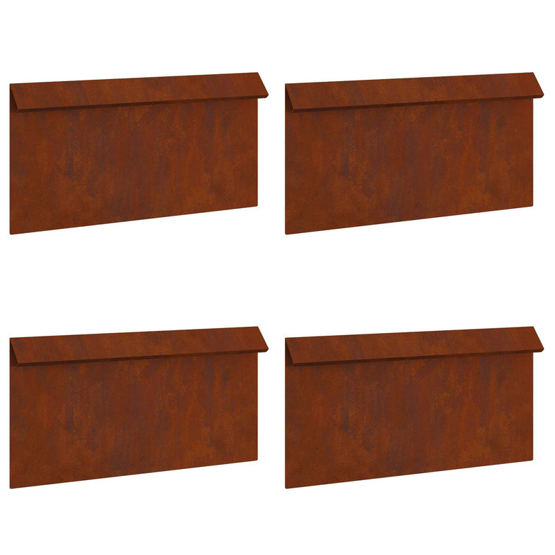 Afbeelding laden in galerijviewer, Vidaxl slakkenhekje 4 pcs roestig 50 x 3,5 x 25 cm cortenstaal