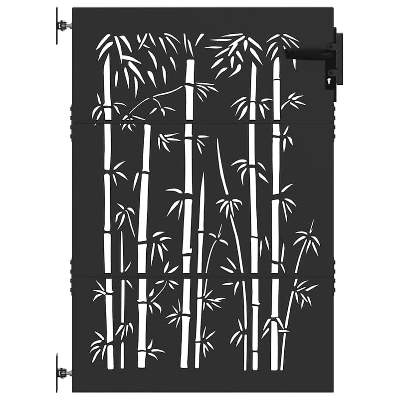 Afbeelding laden in galerijviewer, Vidaxl tuinpoort met slot zwart 85 x 125 cm poedergecoat staal