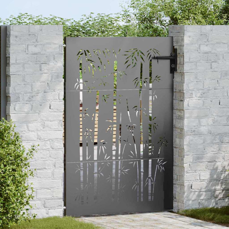 Afbeelding laden in galerijviewer, Vidaxl tuinpoort met slot zwart 85 x 150 cm poedergecoat staal