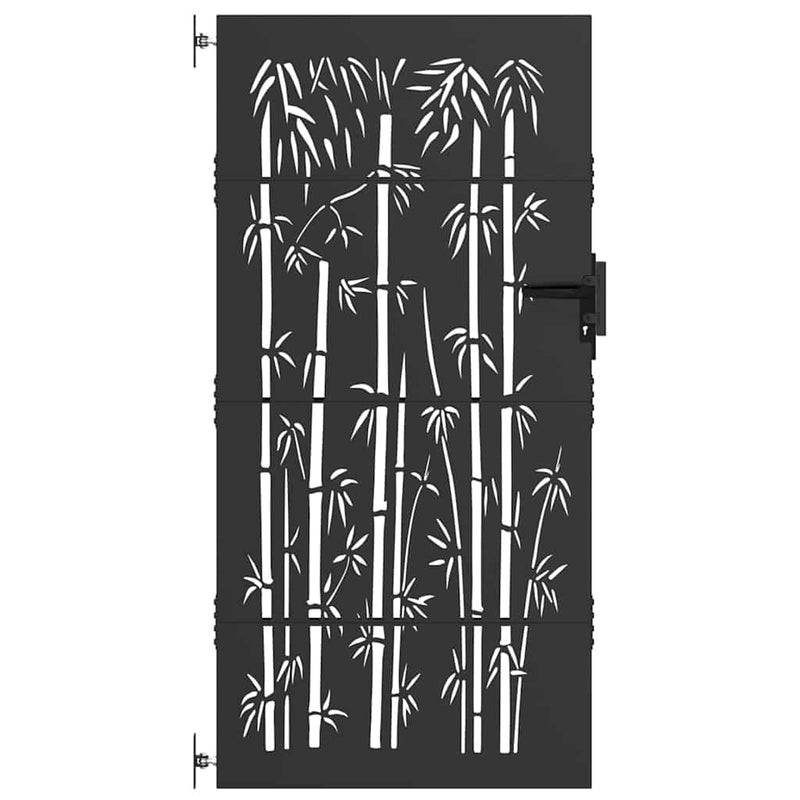 Afbeelding laden in galerijviewer, Vidaxl tuinpoort 85 x 200 cm poedergecoat staal zwart vergrendelbaar