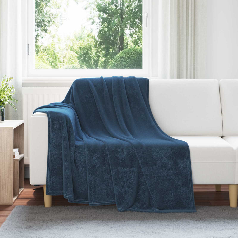 Afbeelding laden in galerijviewer, Vidaxl gooi deken marineblauw 150 x 200 cm fleece