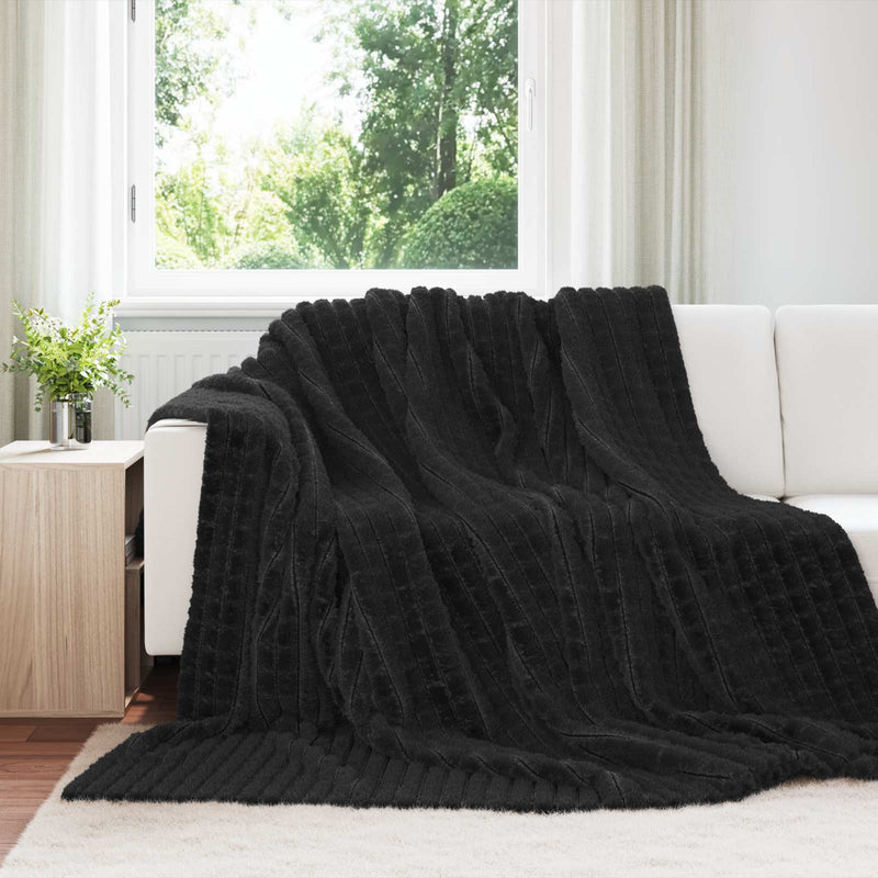 Afbeelding laden in galerijviewer, Vidaxl gooi deken zwart 270 x 240 cm fleece