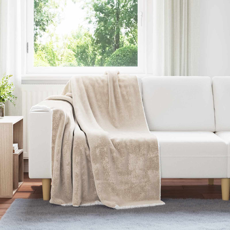 Afbeelding laden in galerijviewer, Vidaxl gooi deken beige 130 x 150 cm fleece